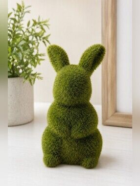 Moss Green Bunny Rabbit Garden Ornament Figurine Woodland Decor